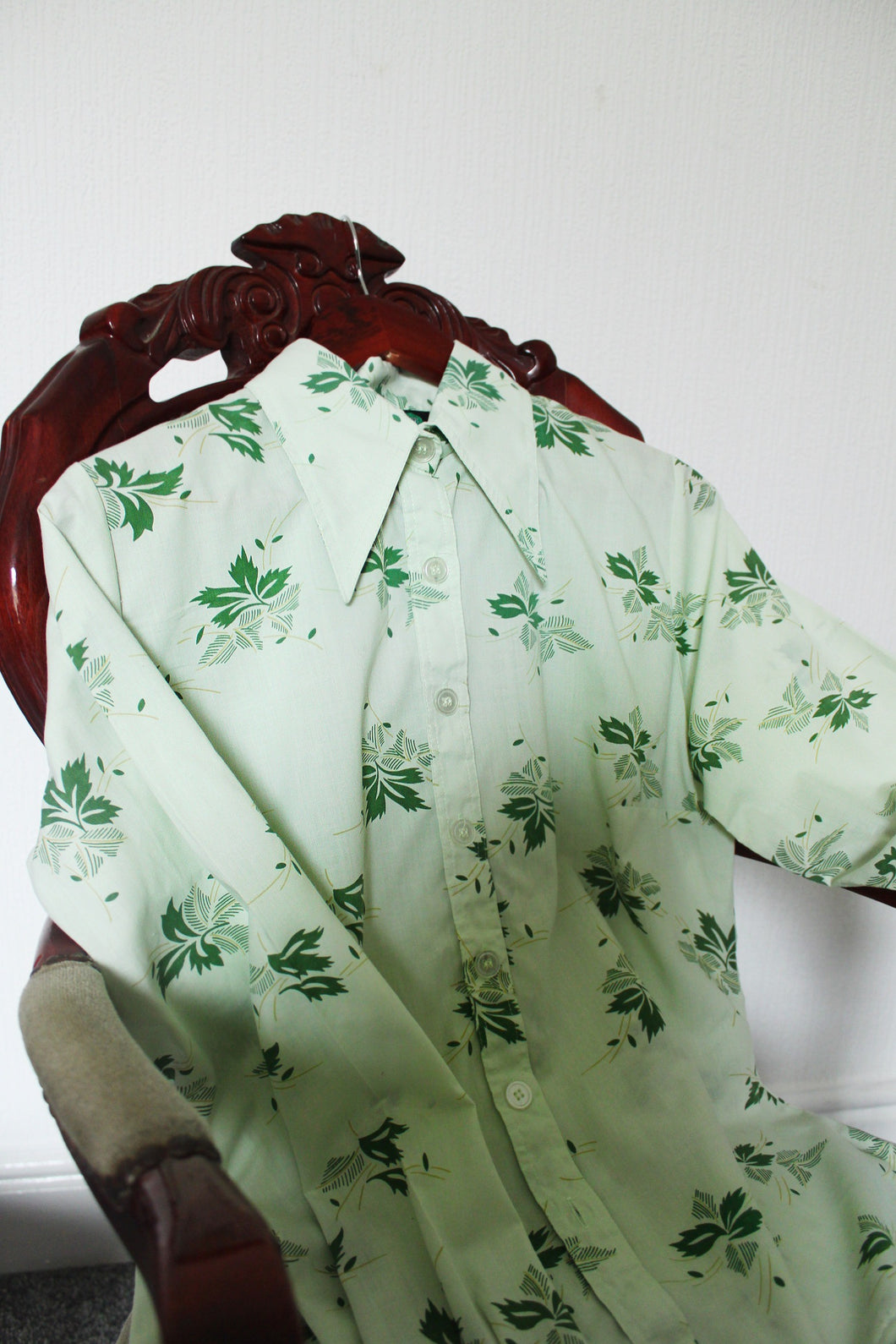 Green Floral 70s Shirt